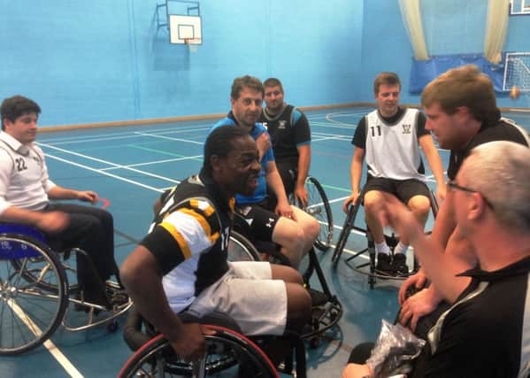 Serge Betsen  joined Warwickshire Bears for a training session.
