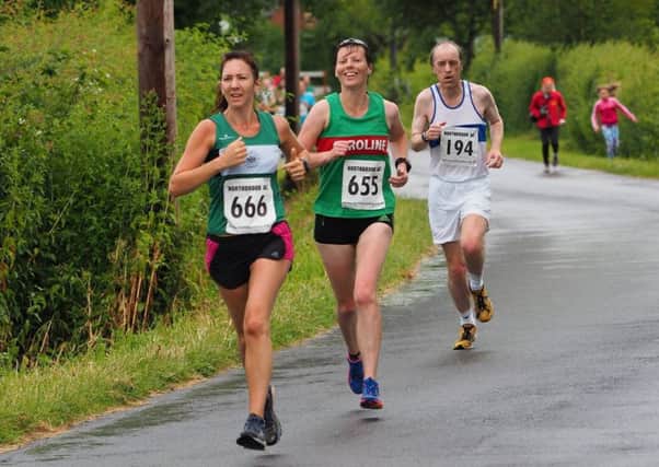 Kenilworth Runners, Spa Striders and Leamington C&AC battle it out at the Northbrook 10k in the shape of Rachel Miller, Caroline Whitehouse and Steve Webb.