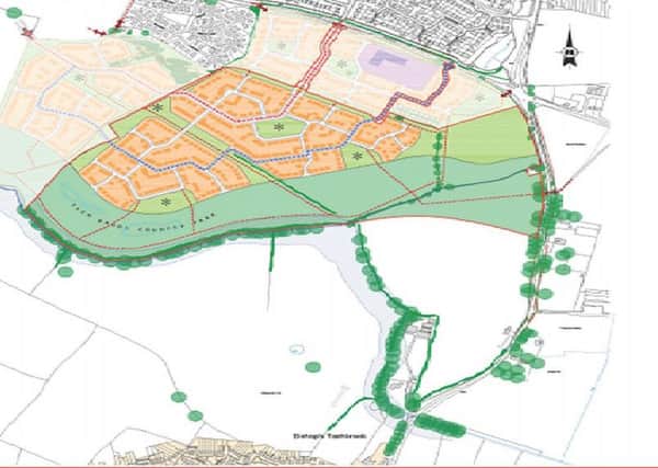 The plan for Grove Farm in Harbury Lane.