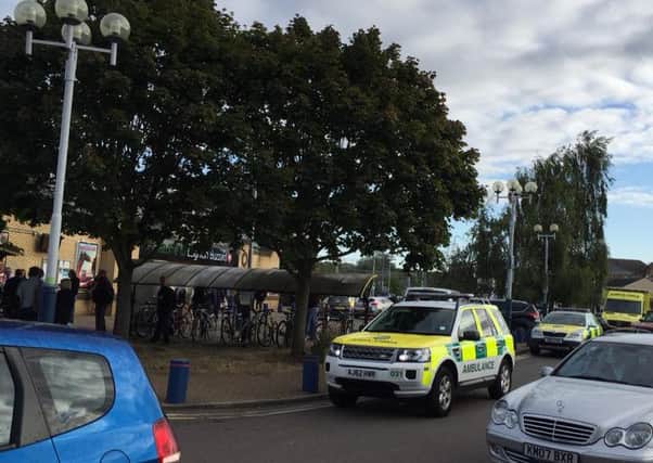 The scene outside Leighton Buzzard station