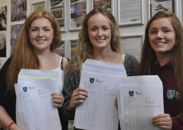 Southam College pupils Lydia Crofts, Sophie Thornett and Caitlin Thomas
