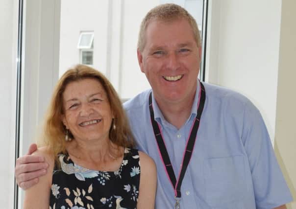 Sarah Lewis & UHCW NHS Trust Transplant Co-ordinator Nick West