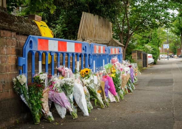 Tributes have been placed at the scene where three people died in a car crash on Saturday, in Radford Road, Leamington Spa. NNL-150623-222141009