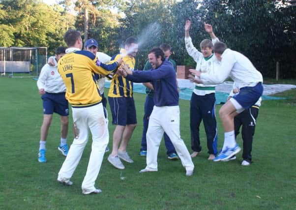 Leamington celebrate their promotion. Picture submitted