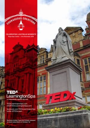 The poster for TEDxLeamingtonSpa