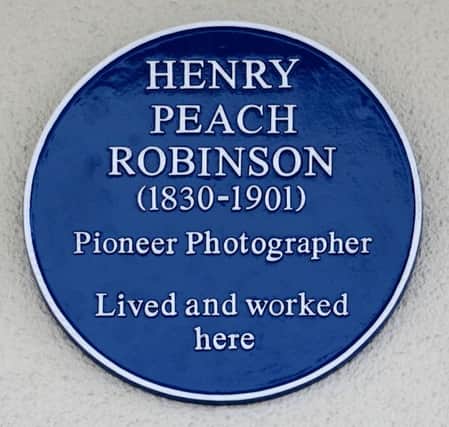 The blue plaque for Henry Peach Robinson.