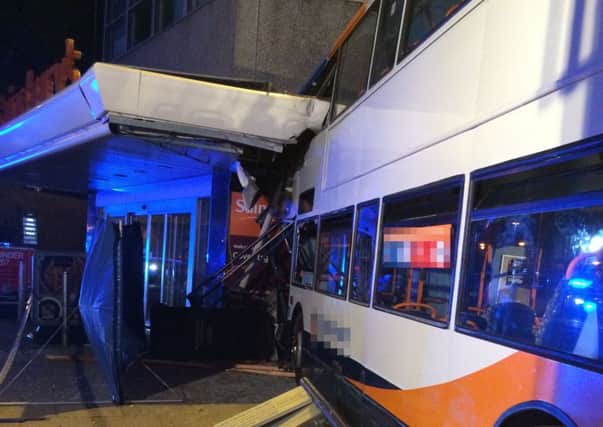 Bus collision at Sainsbury's. Picture from West Midlands Ambulance Service NNL-150410-130154001