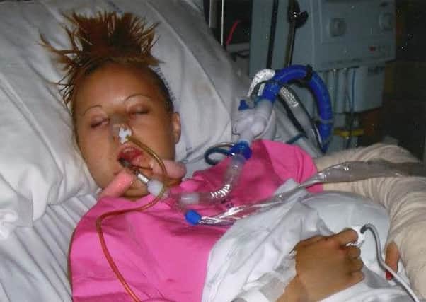 Emma Lockton after her accident.