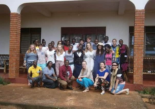 Kineton High School pupils with the other delegates at the International Youth Conference in Jinja, Uganda.
