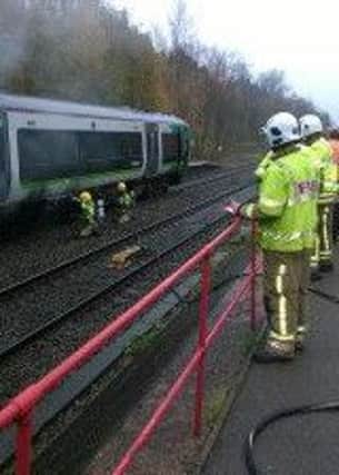 Image from the train fire at Lapworth today. Picture courtesy of West Midlands Ambulance Service.