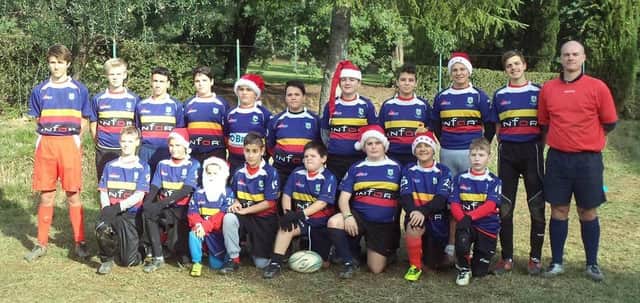 Pescia Rugby Club with Chris Phillips on the right
