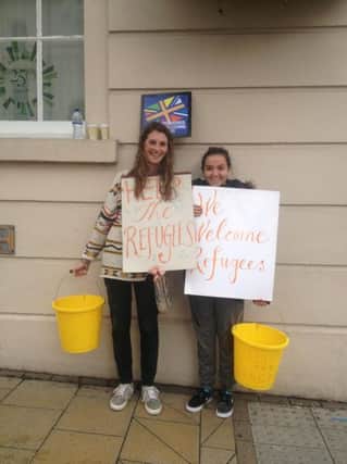 Sophie Taylor (Right) Yolanda Gomez age 16 (Left) collected £233 in Leamington.