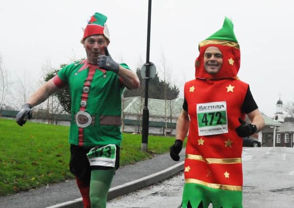Runners get into the festive spirit at the Raceways Christmas Cracker.