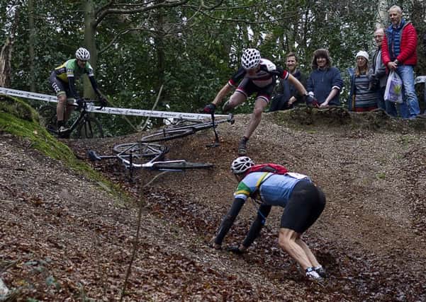 Action from the Boxing Day Cyclo-cross at Kenilworth Common. Picture: David Woodward