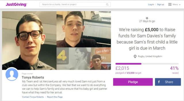 Xercise4Less' fundraising page for Sam