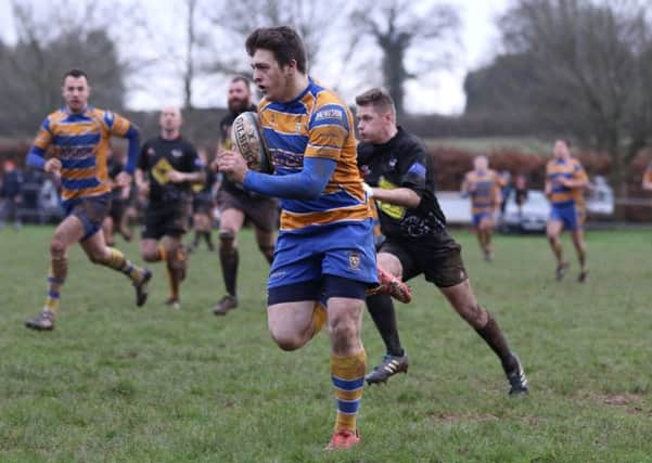Ciaran O'Connor on his way to the tryline for Old Leamingtonians against Shipston. Picture: Tim Nunan