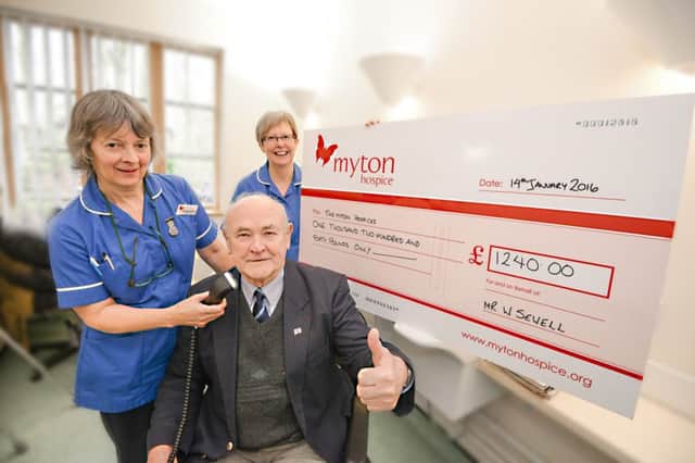 Bill Sewell grew a beard and shaved it off to raise money for Myton Hospice