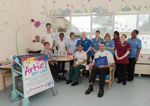 Staff from Mulberry Ward in the newly decorated Rehab Centre. Photo by Eddie White