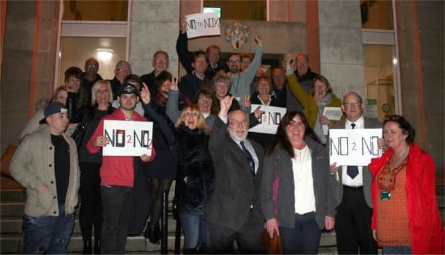 Stop Ashlawn Road Development members celebrate the application's refusal