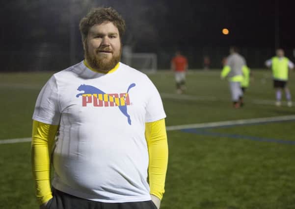 Andy Allsopp, who is taking part in Man v Fat football league - a football competition in Solihull for men with a BMI of over 30. Photo courtesy of Newsteam/SWNS.