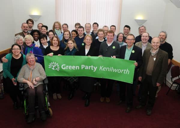 The leader of the Green Party, Natalie Bennett (standing centre), was giving a talk at St Francis of Assisi Church Hall on Saturday to launch the Kenilworth branch of her party. 
MHLC-06-02-16-Kenilworth Green Party launch NNL-160602-212820009