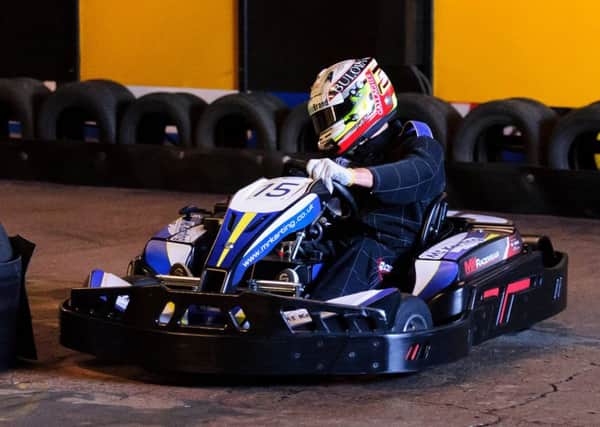 Jordan King takes on the 100-lap Challenge at Mr Karting. Picture: Mike Baker