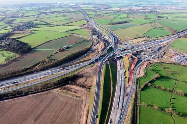 An aerial shot of temporary link road