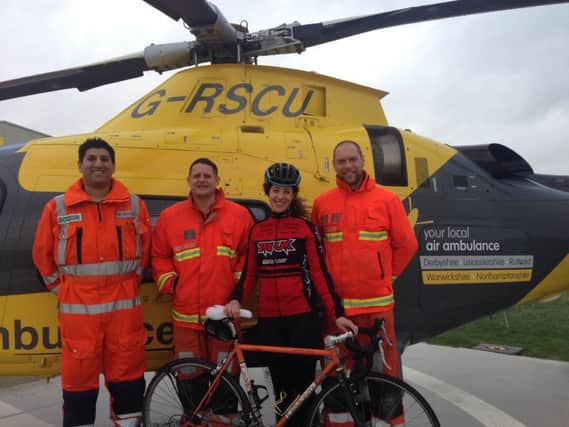 Helen Russell with the air ambulance crew