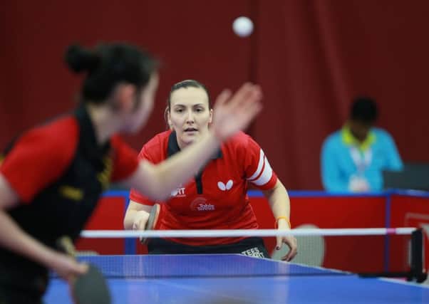 Kelly Sibley in World Team Championship action. Picture: ITTF