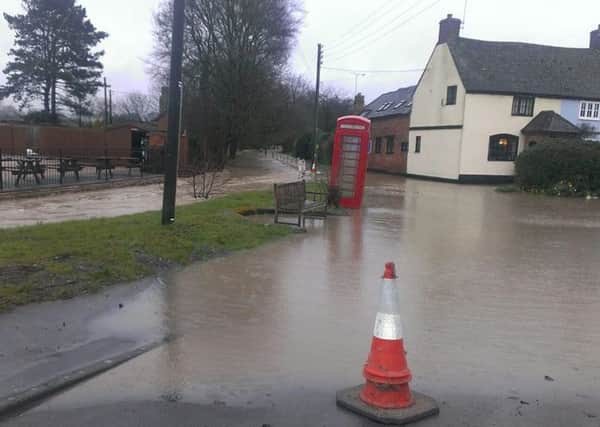 A view of the flood in Withybrook.