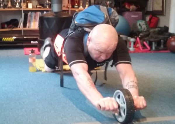 Paddy Doyle in abdominal roller action. Picture submitted