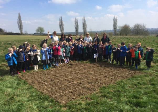 Hillmorton Primary pupils ready to plant their seeds NNL-160415-141650001