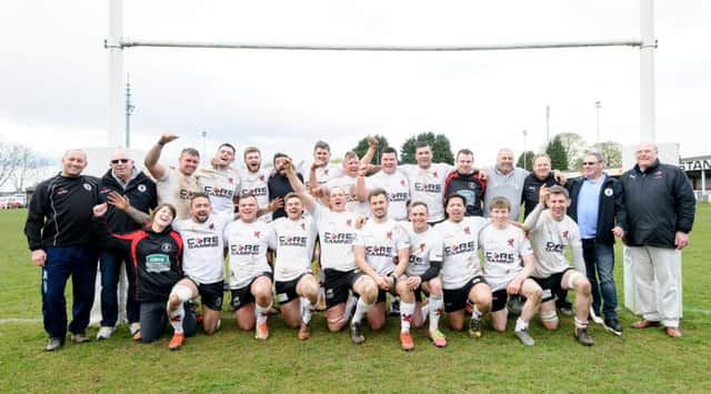 Lions celebrate the league title after their win over Ledbury   (Pictures by Mike Baker)