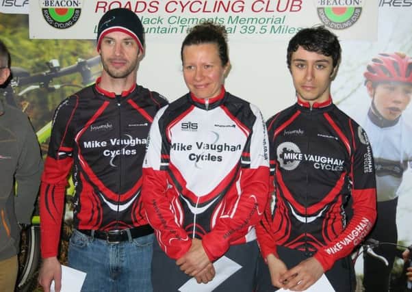 Mike Vaughan Cycles Matt Clinton, Liz Powell and Jack ONeill.