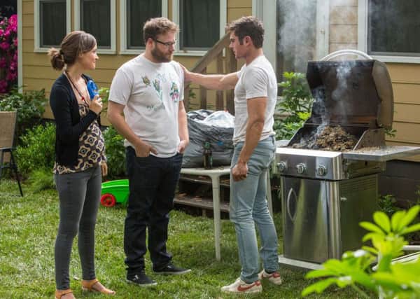 Rose Byrne, Seth Rogen and Zac Efron in Bad Neighbours 2