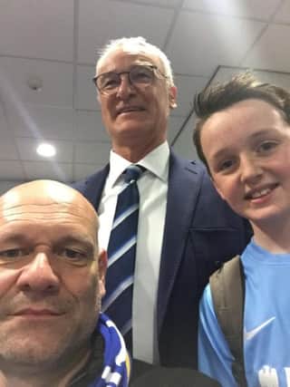 Ted Whittington with Claudio Ranieri and his uncle Nick Carvell.