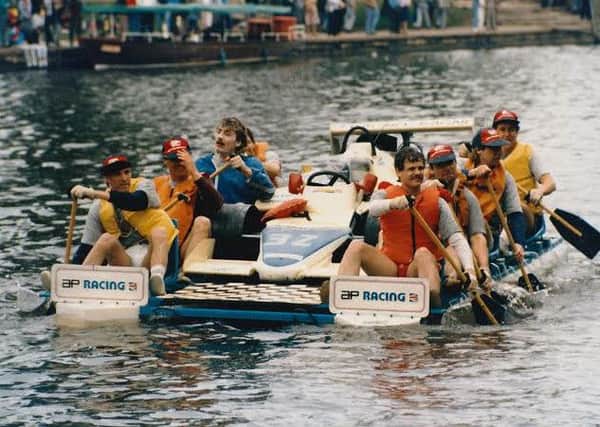 A picture taken at a Lions Raft Race during the 1980s.