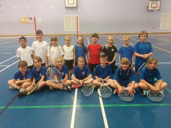 Year 3&4 pupils at the mini red tennis tournament