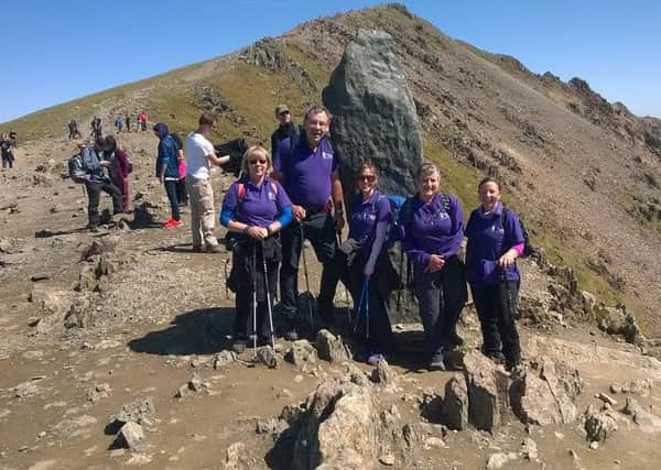 Amanda Fields and colleagues from Thrive at the summit of Snowdon in Wales.