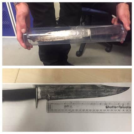 The knife taken from a man in Bishops Tachbrook.