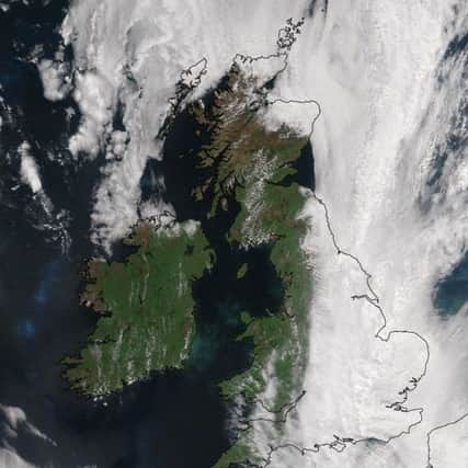 The University of Dundee released the image which shows clear skies over most of Scotland apart from the far north. NNL-160106-165538001