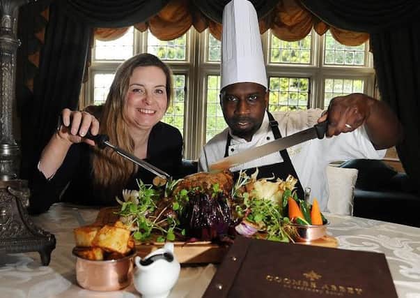Coombe Abbey's marketing executive Lisa Fell with head chef Mark Constable.