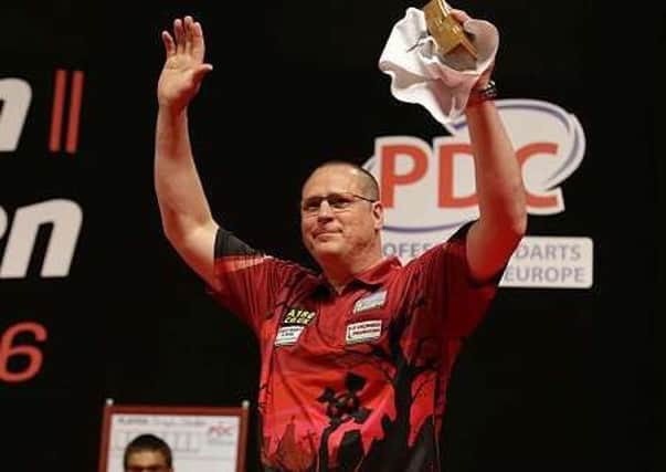Nigel Heydon saluted the crowd in Austria. Picture: PDC/Europe