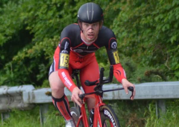 Matt Clinton at the half-way stage of the National 50-mile TT.