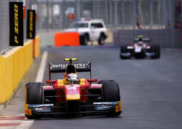 Harbury driver Jordan King in action in Baku. Picture submitted
