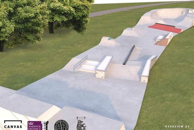 The Plans for the new skatepark at Victoria Park in Leamington.