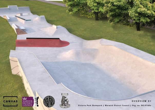 The Plans for the new skatepark at Victoria Park in Leamington.