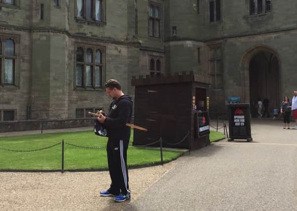 Holywood star, Russell Crowe was spotted at Warwick Castle