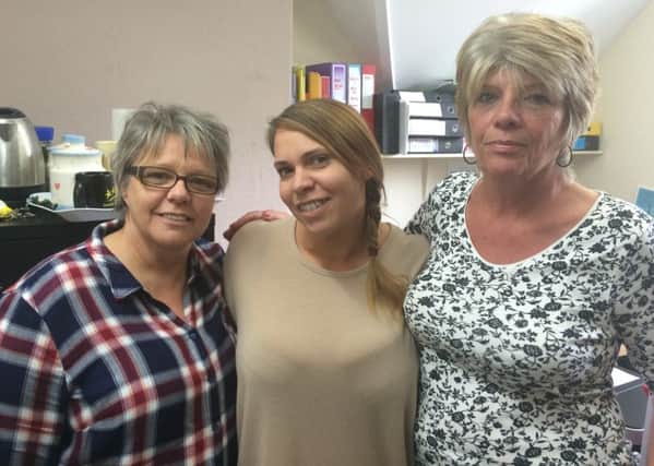 Wendy Huckle (manager) with fellow employees Gemma Griffiths and Di Johnson.