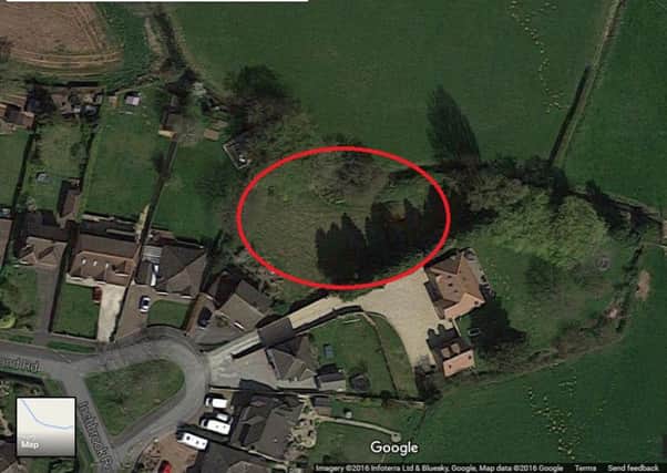 The approximate location of the three new houses off Inchbrook Road. Copyright: Google Earth